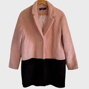 Little-mistress Women's Pink Coat Pink Black Dipped Winter Coat 🧥